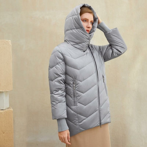 Hooded women winter coat Cotton warm parkas coat female Elegant causal
