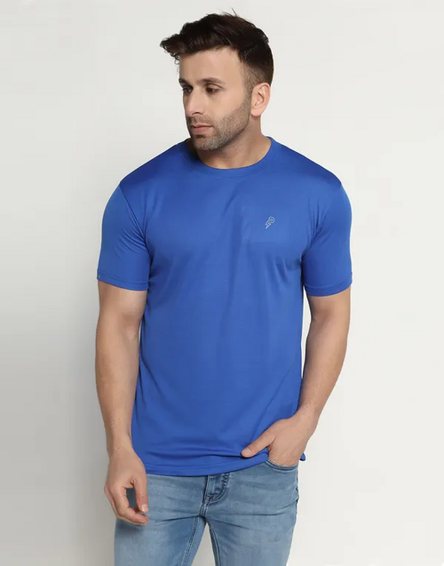 Solid Polyester T-shirt for Men (SIZE-M) (Color-BLUE)