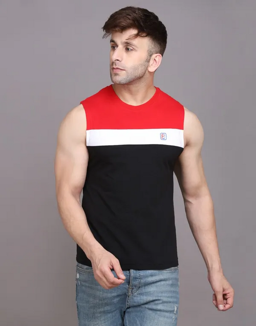 Men's Sleeveless Pure Cotton T-shirt for Men (SIZE-S)