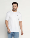Solid Polyester T-shirt for Men (SIZE-M) (Color-WHITE)