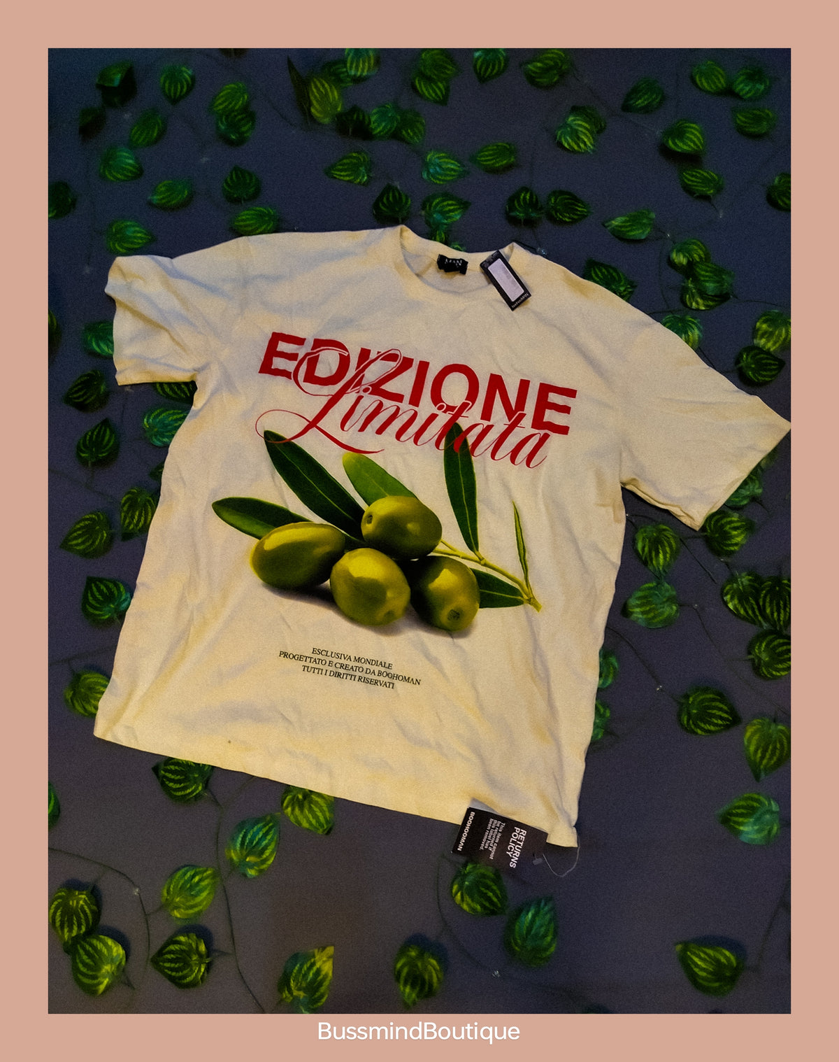 MAN Oversized Olive print T-shirt